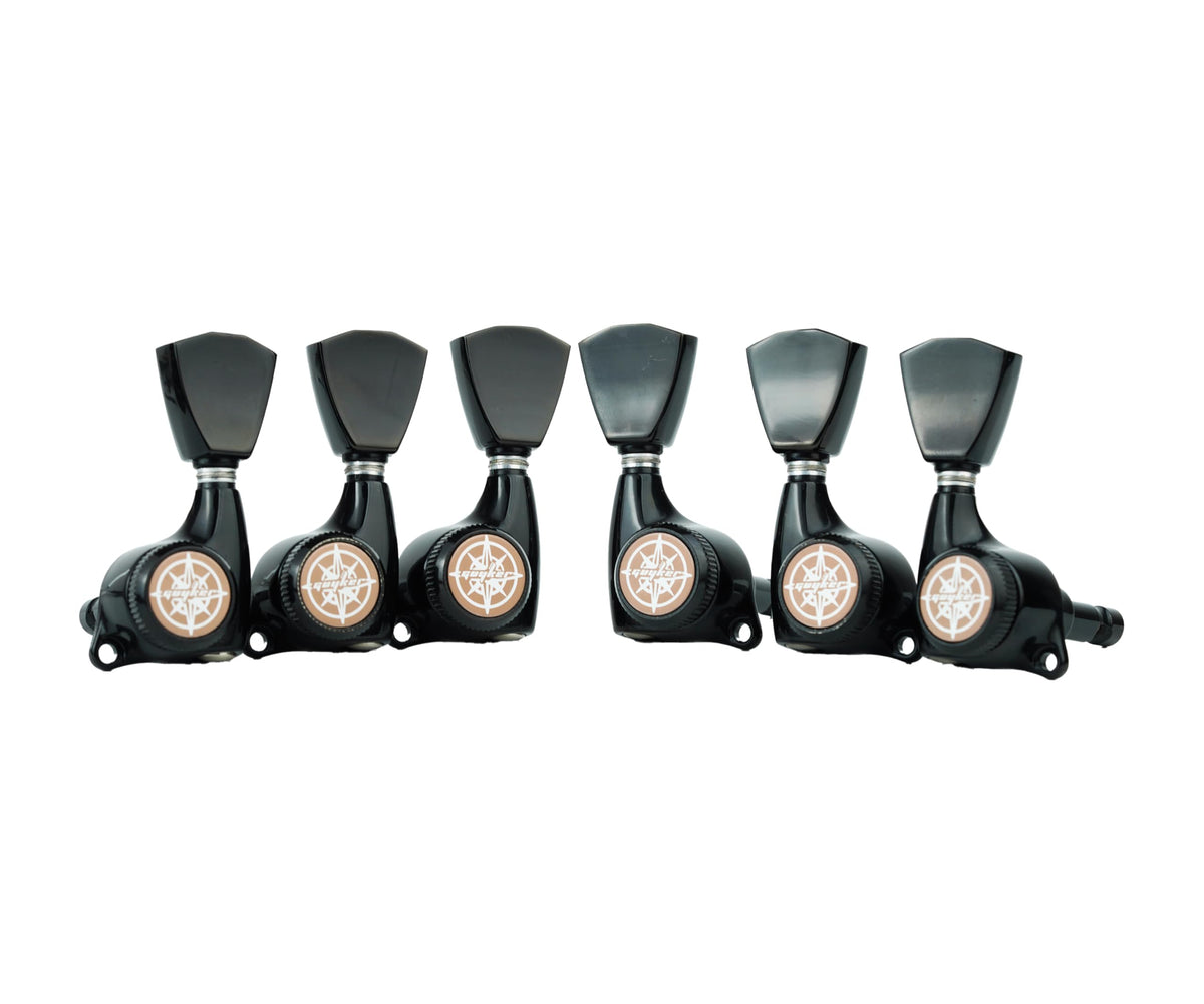 Locking Guitar Tuners 3L + 3R Black J51107