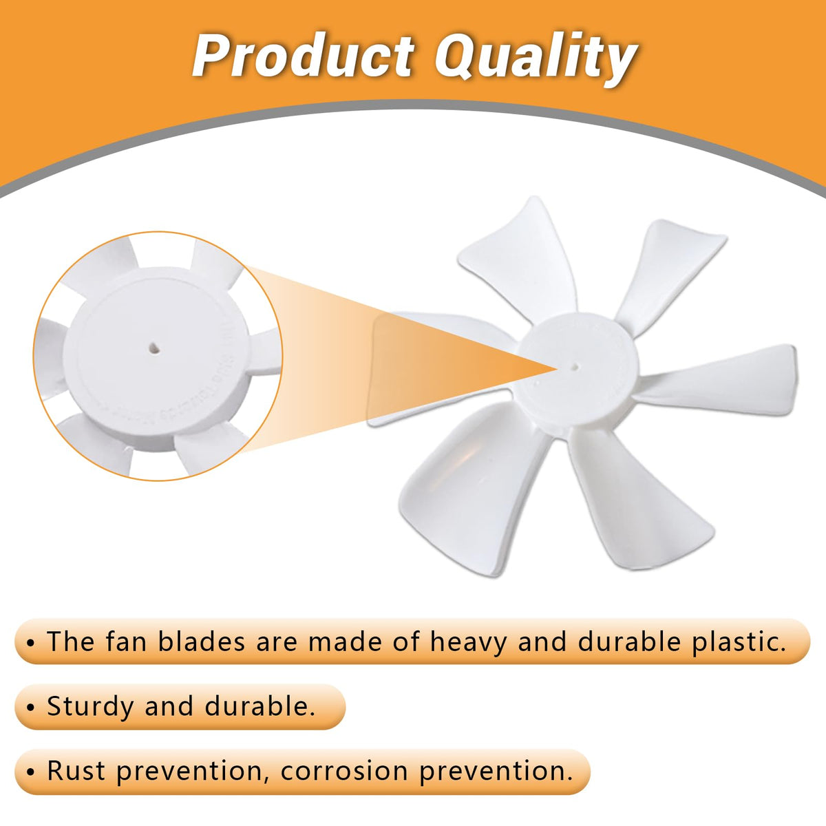 6 Inch RV Vent Fan Blade with D-Bore X5870