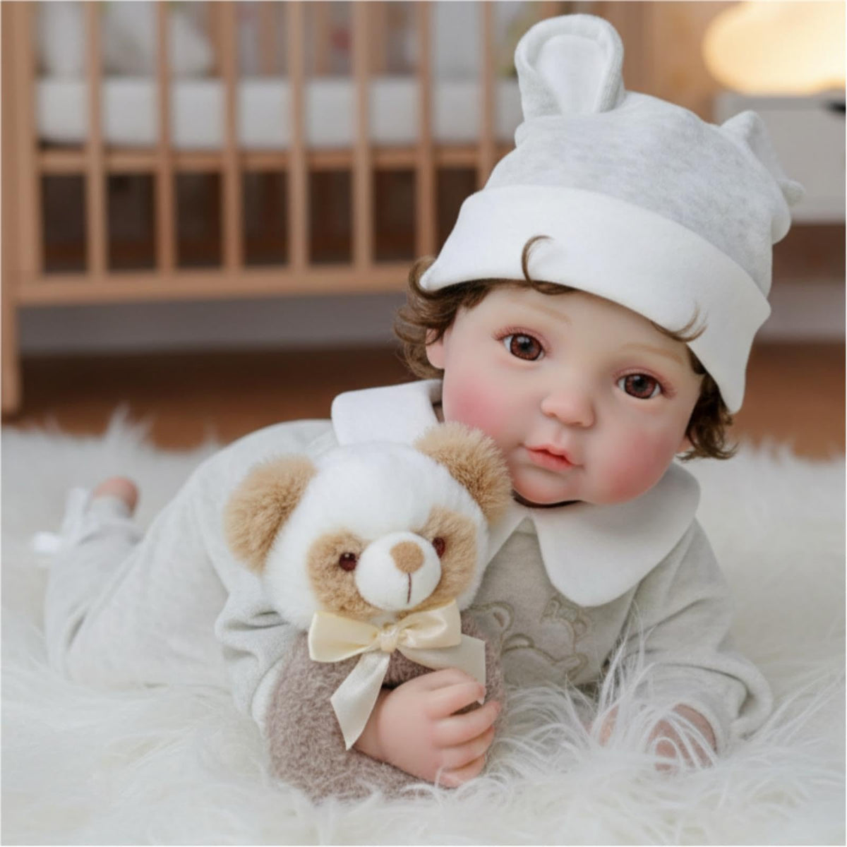 20-Inch Realistic Reborn Baby Doll with Hand-Rooted Hair M723
