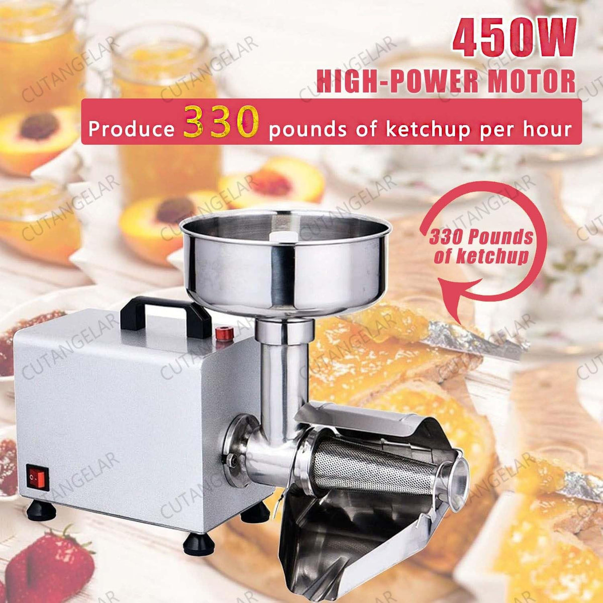 Commercial Grade Electric Sauce Machine 450W with Large Hopper U74696