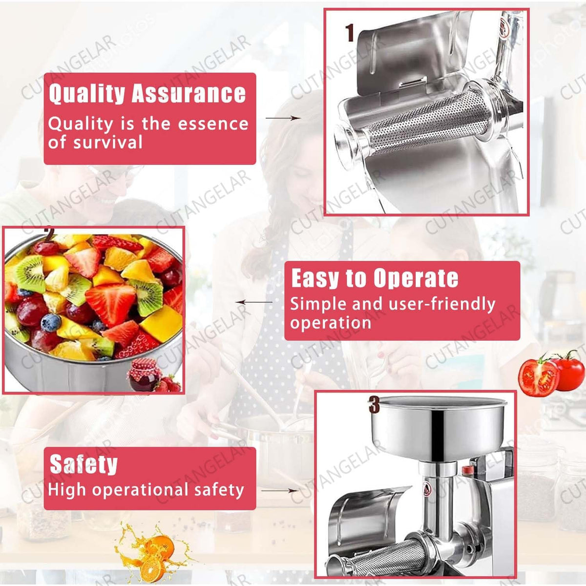 Commercial Grade Electric Sauce Machine 450W with Large Hopper U74696