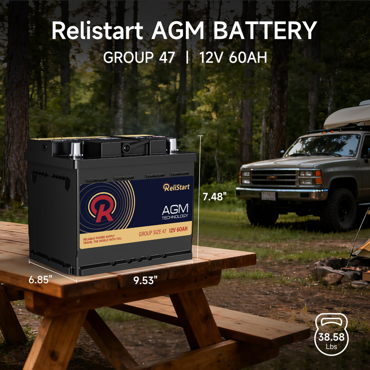 12V 60Ah Group 47 Automotive Battery M22019