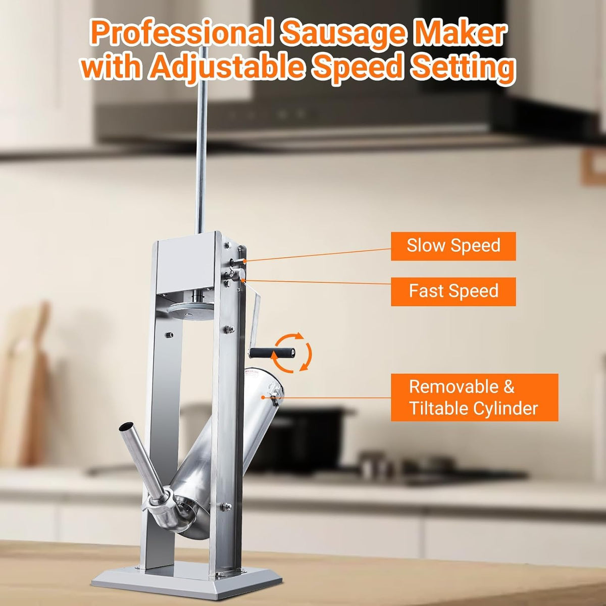 15L Sausage Stuffer with 5 Stainless Steel Tubes J247148