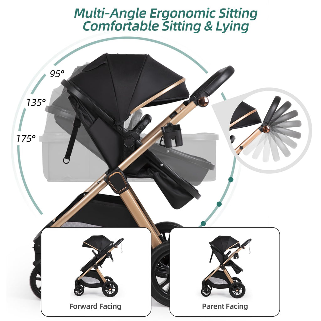 6-in-1 Convertible Baby Stroller with Bassinet O1846