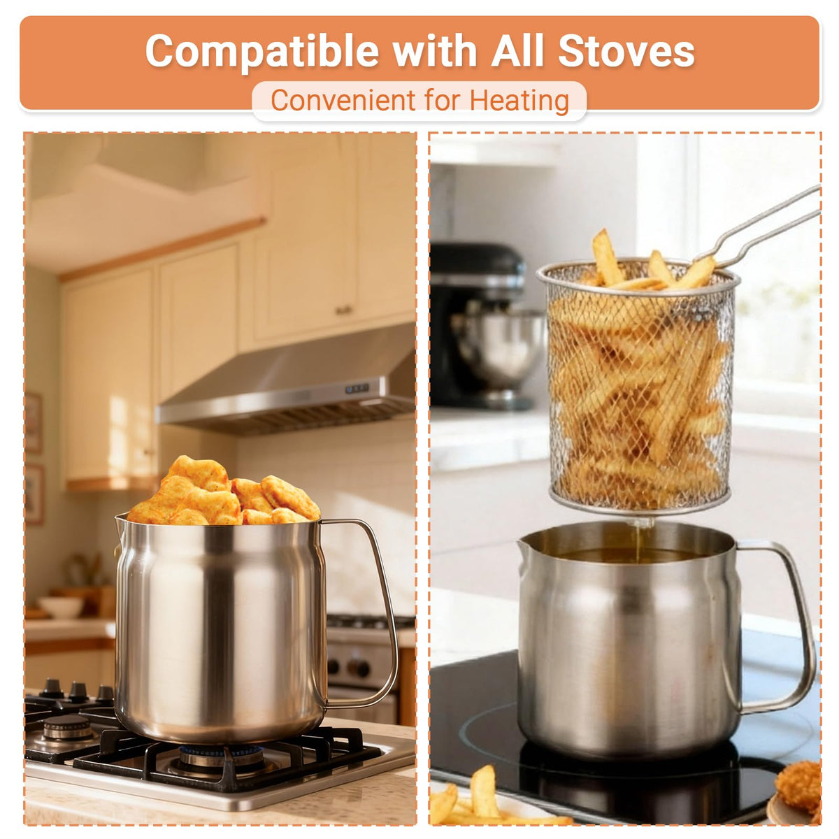 304 Stainless Steel Deep Fryer with Basket T18365
