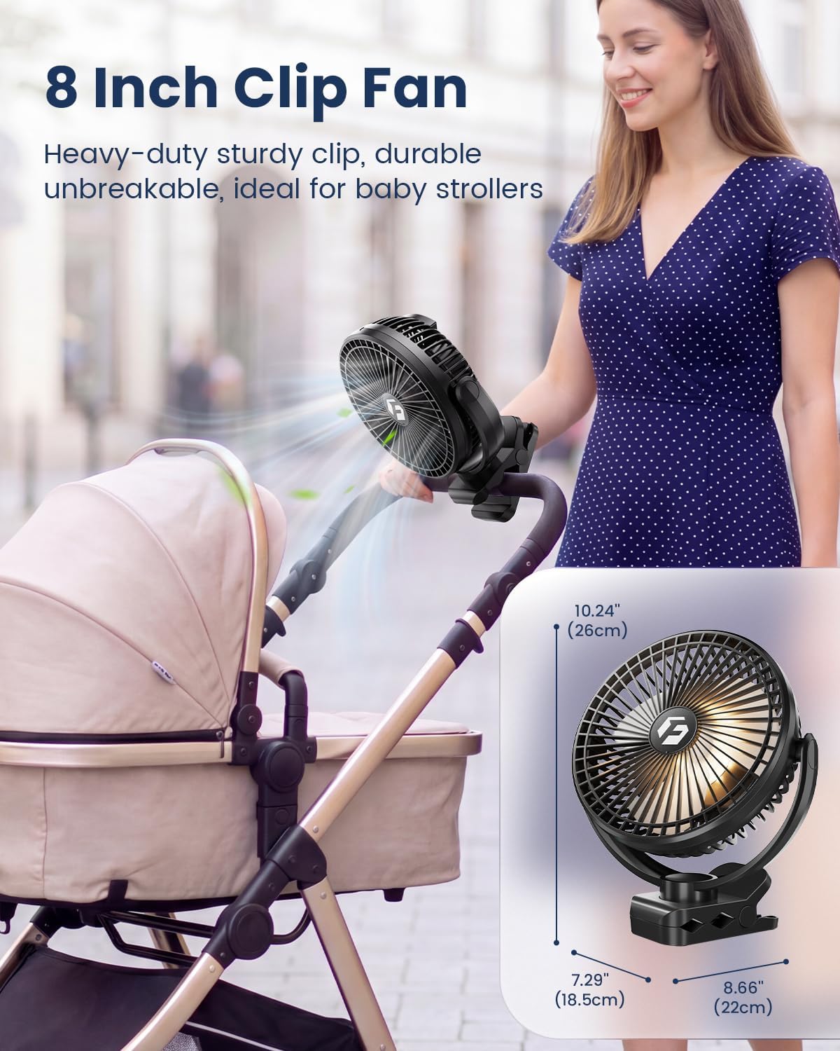 8" Clip On Fan with Lights U629