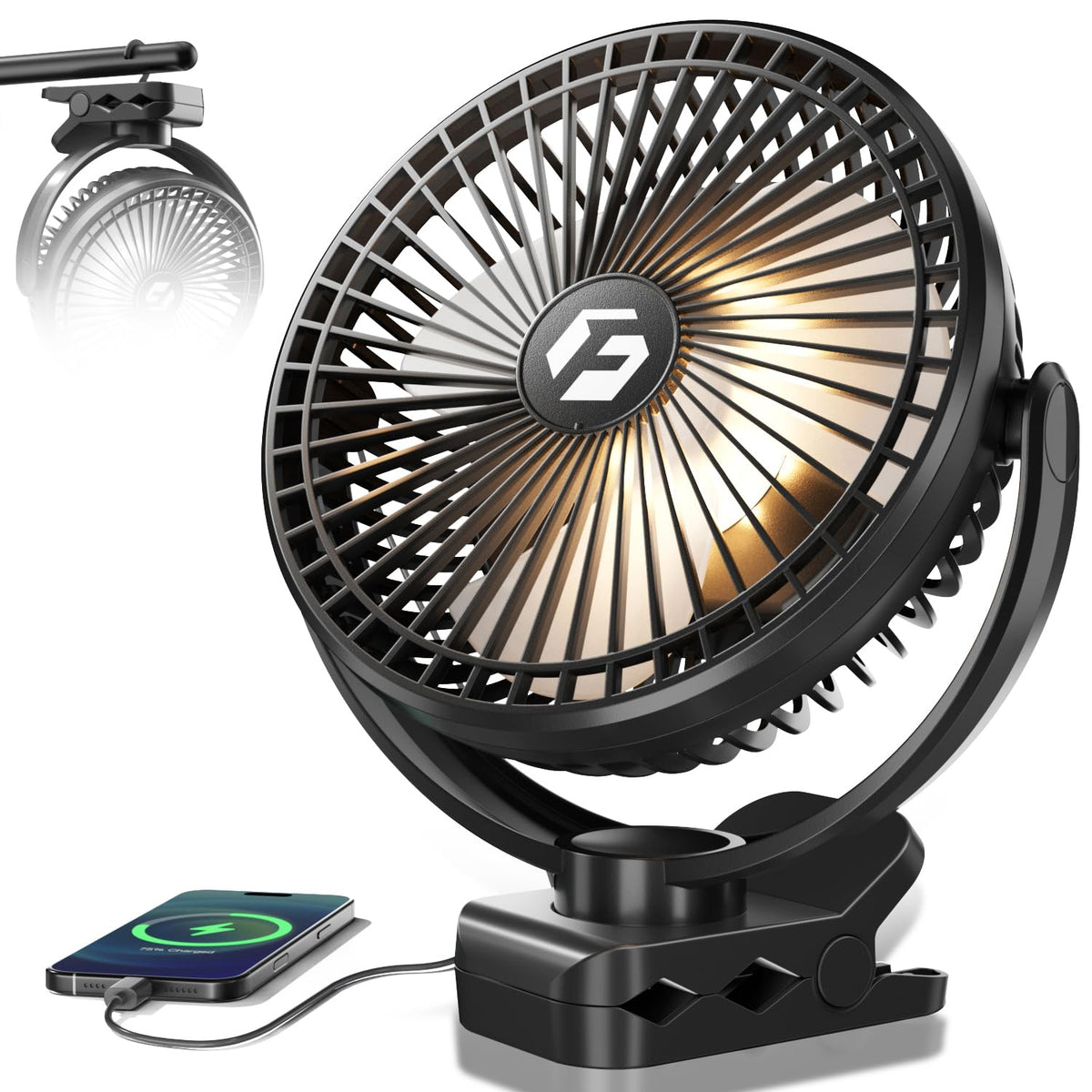 8" Clip On Fan with Lights U629