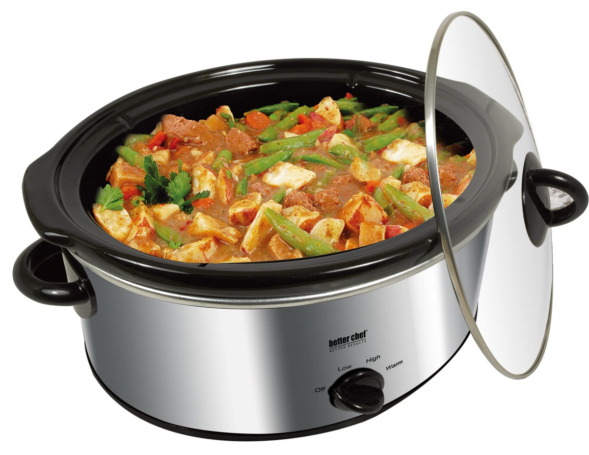 Oval Slow Cooker 3-Quart Glass Lid Enamel Stoneware Insert G43247