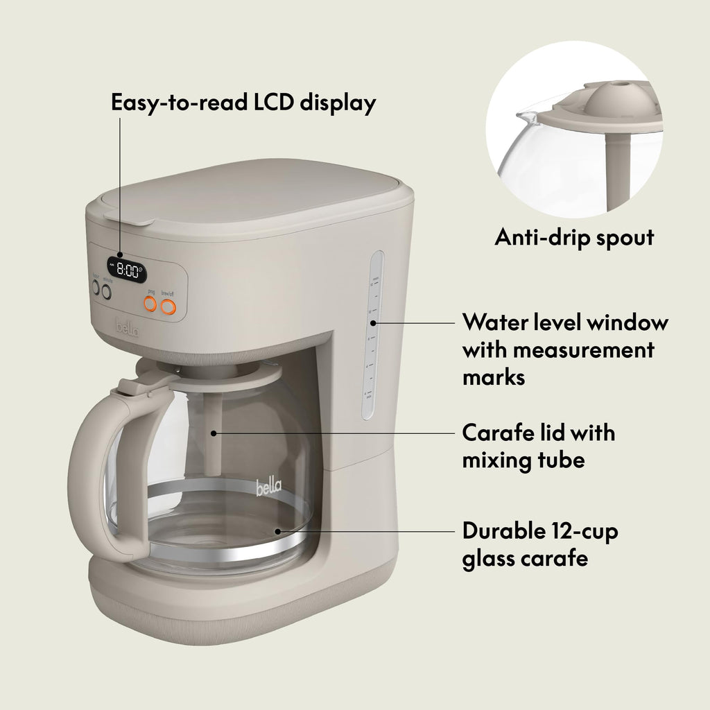 12-Cup Programmable Coffee Maker with Glass Carafe D462413