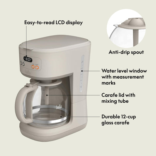 12-Cup Programmable Coffee Maker with Glass Carafe D462413