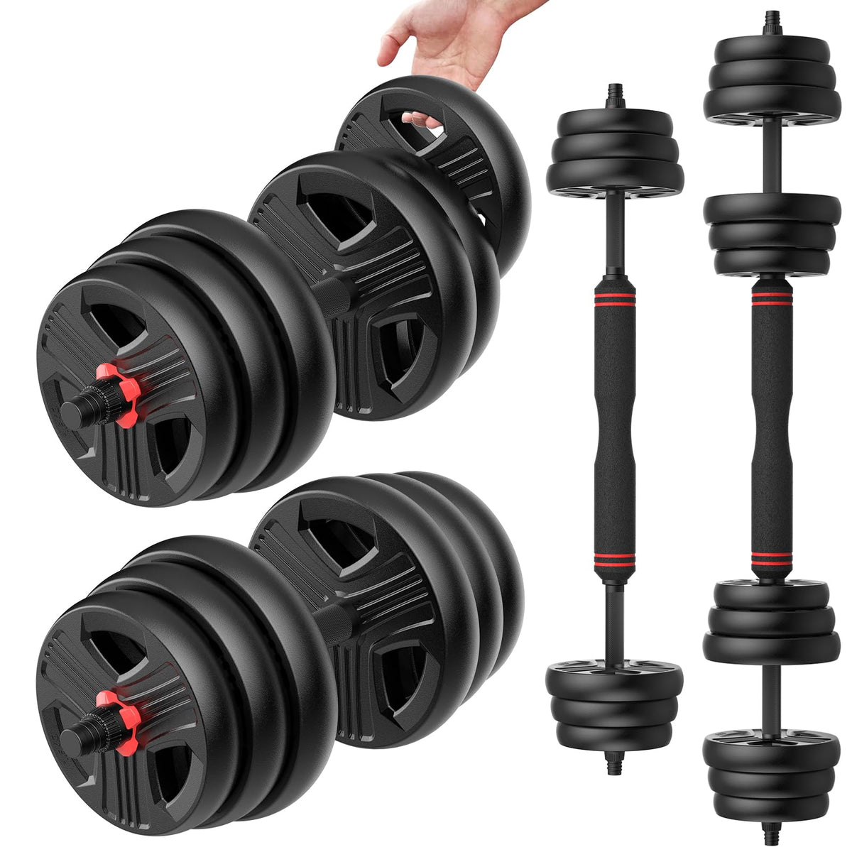 Adjustable Dumbbell Set 20/30/40/60/80 lb Free Weight Set Y51851