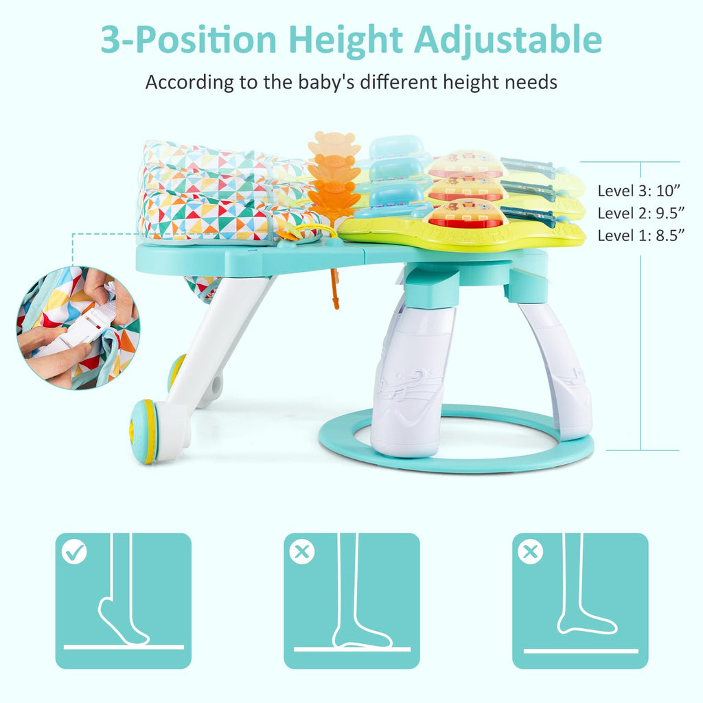 3 in 1 Baby Activity Center Walker with Play Table Green X48451