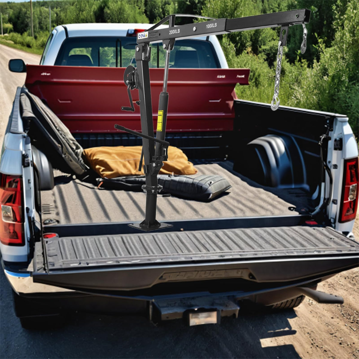 2000 lb Pickup Truck Davit Crane with Hand Winch A887790