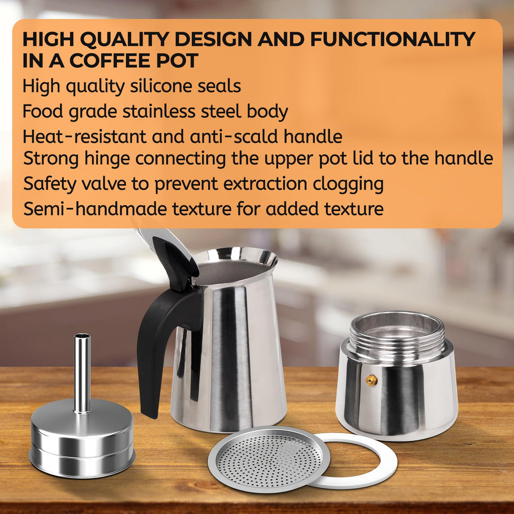12 Cup Stainless Steel Moka Pot F8623