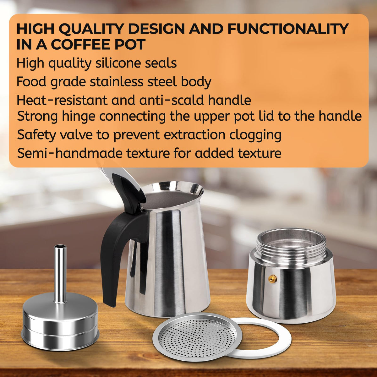 12 Cup Stainless Steel Moka Pot F8623