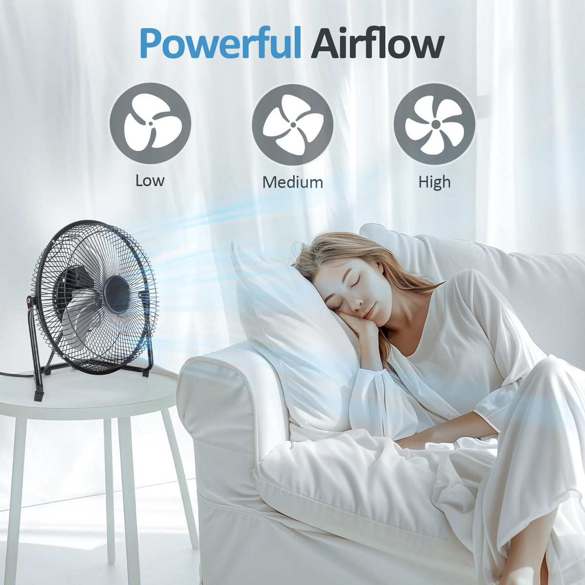9 Inch Portable Metal Floor Fan N1374