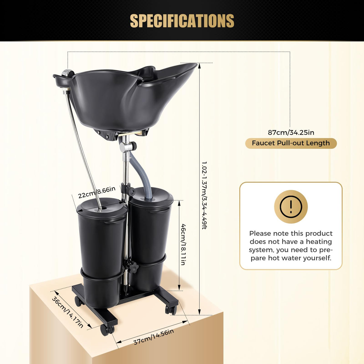 Portable Freestanding Upright Shampoo Basin D7030