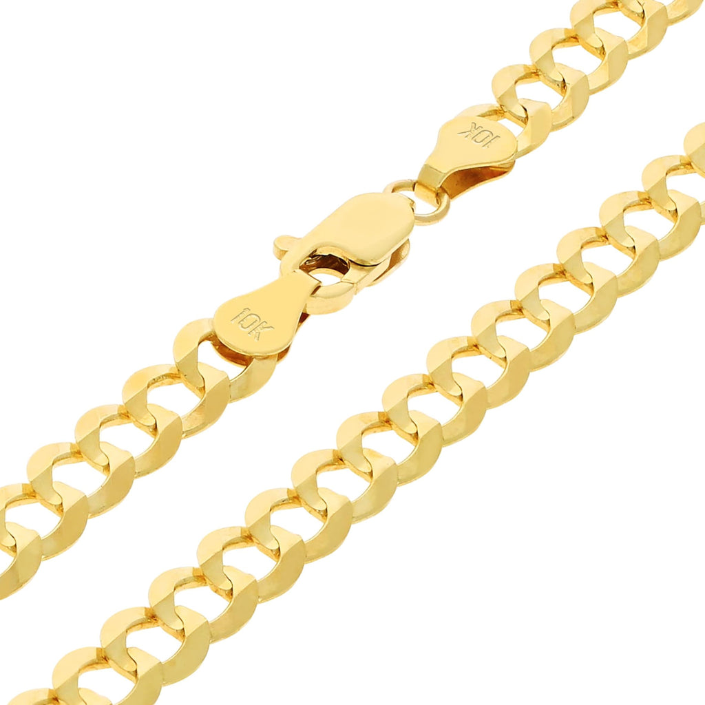 10k Yellow Gold Cuban Curb Link Chain Necklace F2725