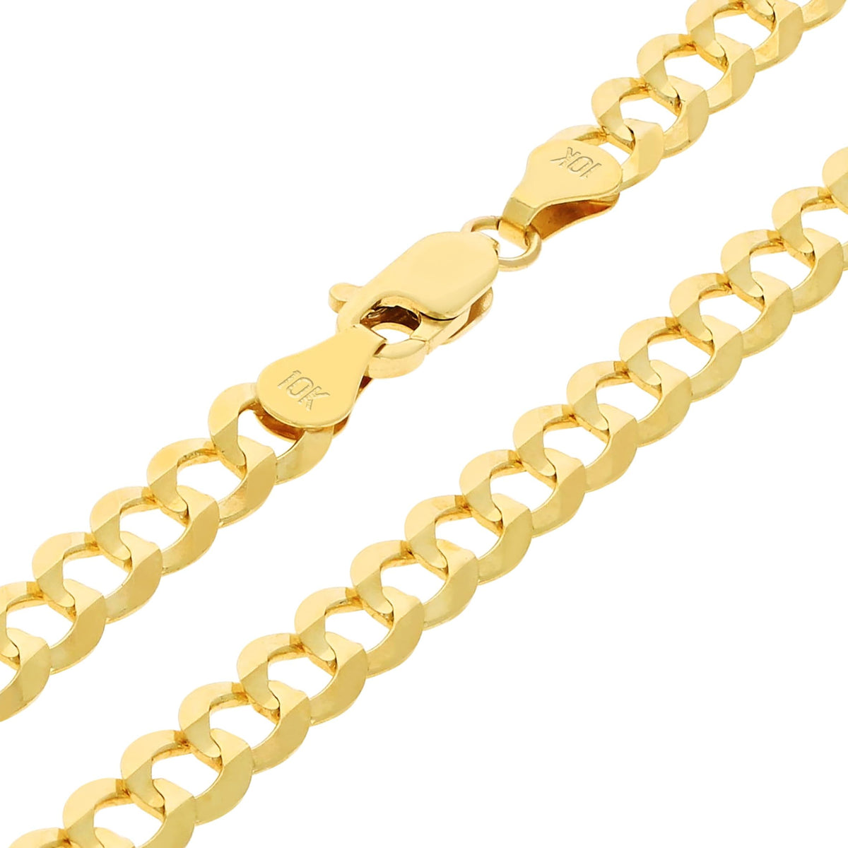 10k Yellow Gold Cuban Curb Link Chain Necklace F2725