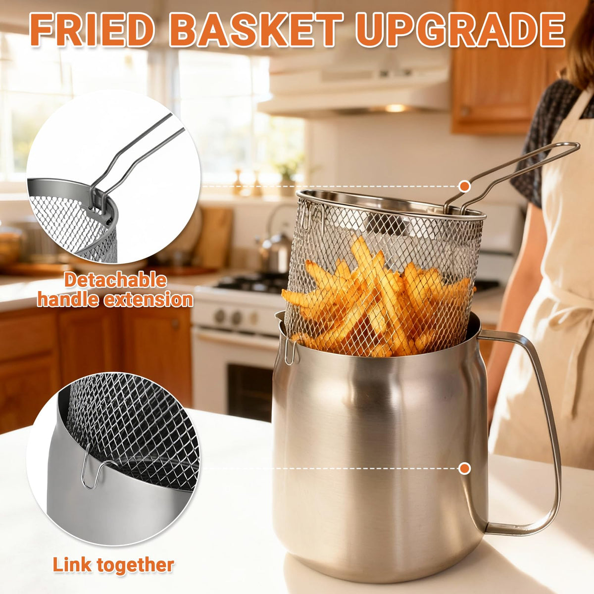 304 Stainless Steel Deep Fryer with Basket T18365