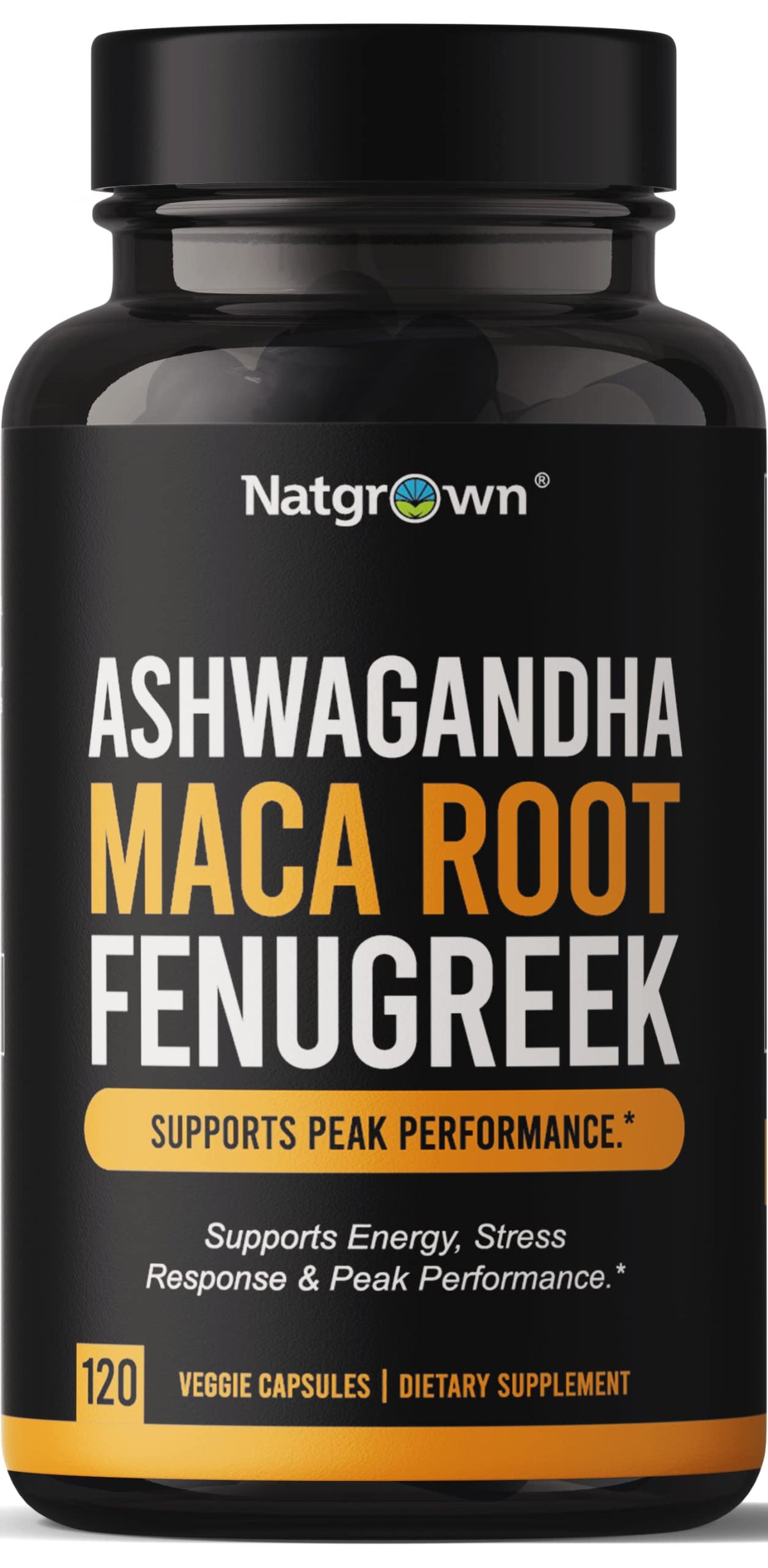 Ashwagandha Maca Root Fenugreek Capsules 120 Ct V2730
