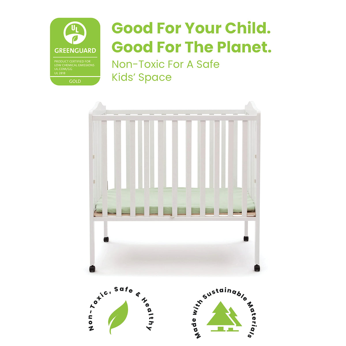 Folding Portable Mini Baby Crib with Mattress G1696