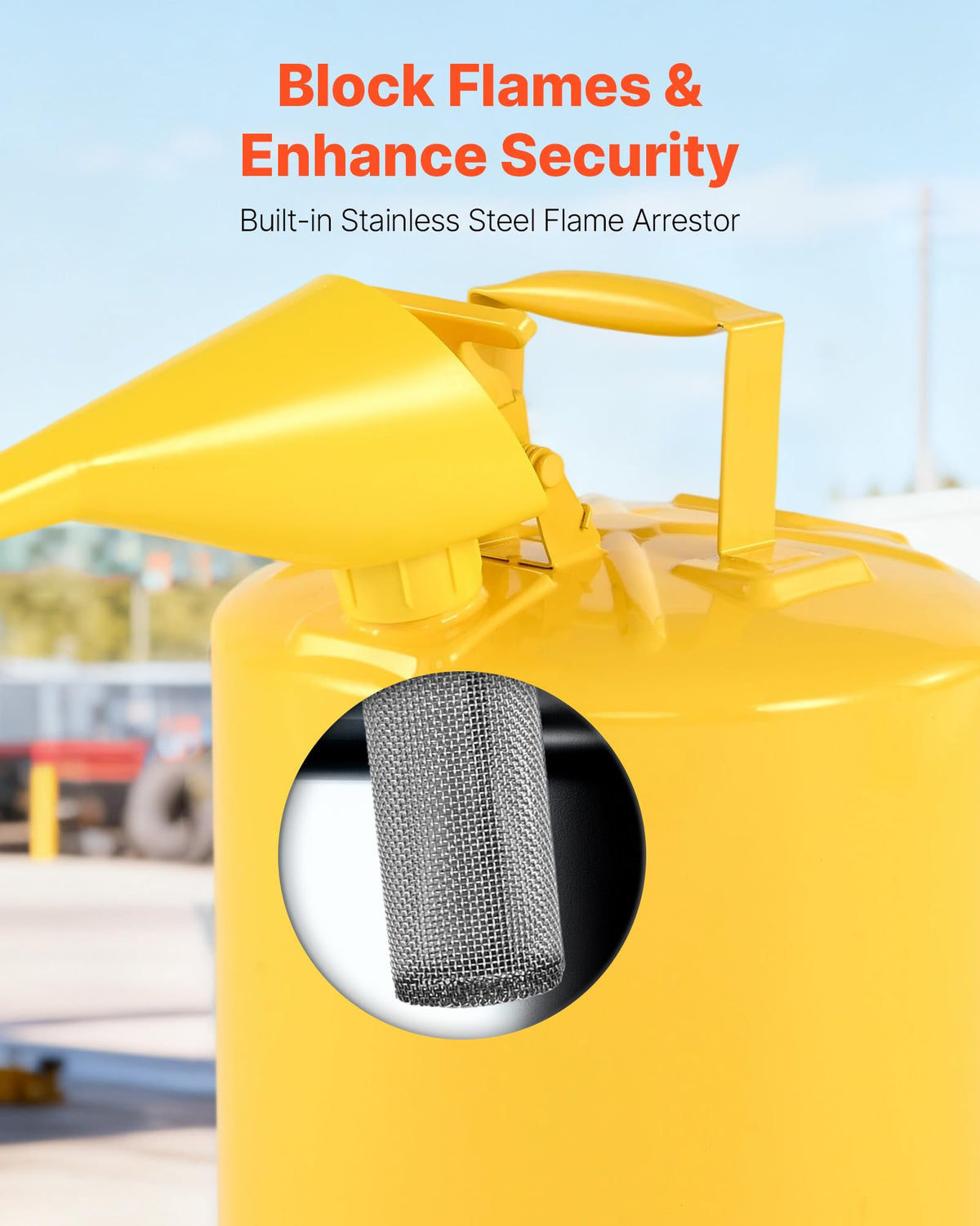 5 Gallon Type I Yellow Metal Container with Flame Arrester H47678