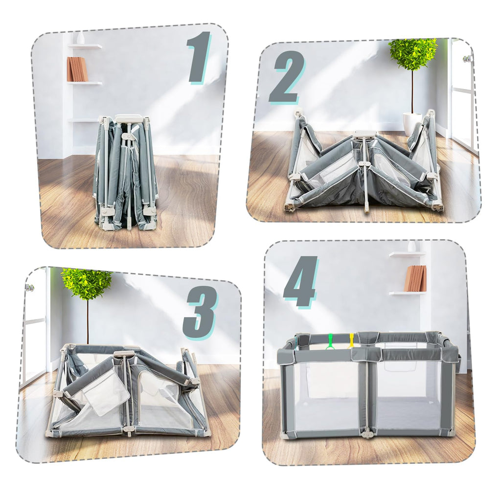 Foldable Baby Playpen with Mat T7089