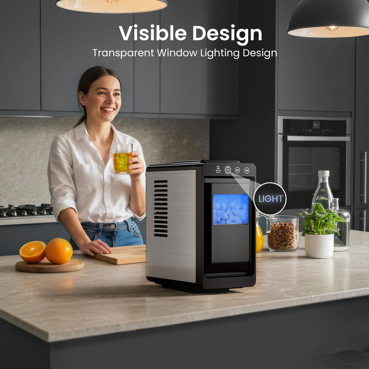 Portable Countertop Ice Maker, 26 lbs/24H, Self-Cleaning, Black S139346