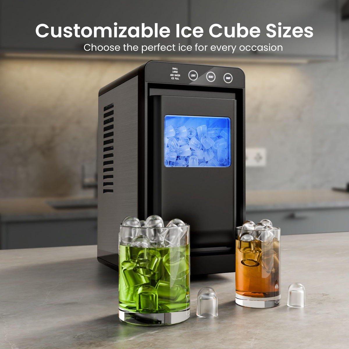 Portable Countertop Ice Maker, 26 lbs/24H, Self-Cleaning, Black S139346