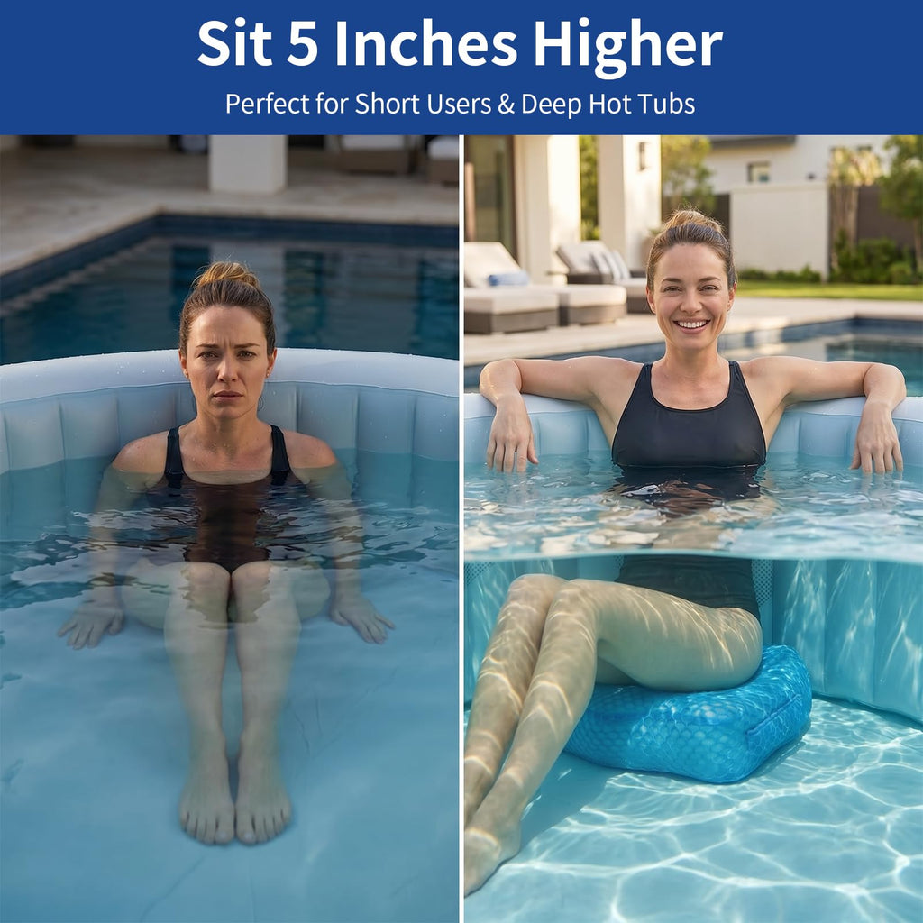 Weighted 3D Air Mesh Inflatable Hot Tub Booster Seat Y7613