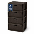 Brown 4 Drawer Plastic Storage Tower M79852