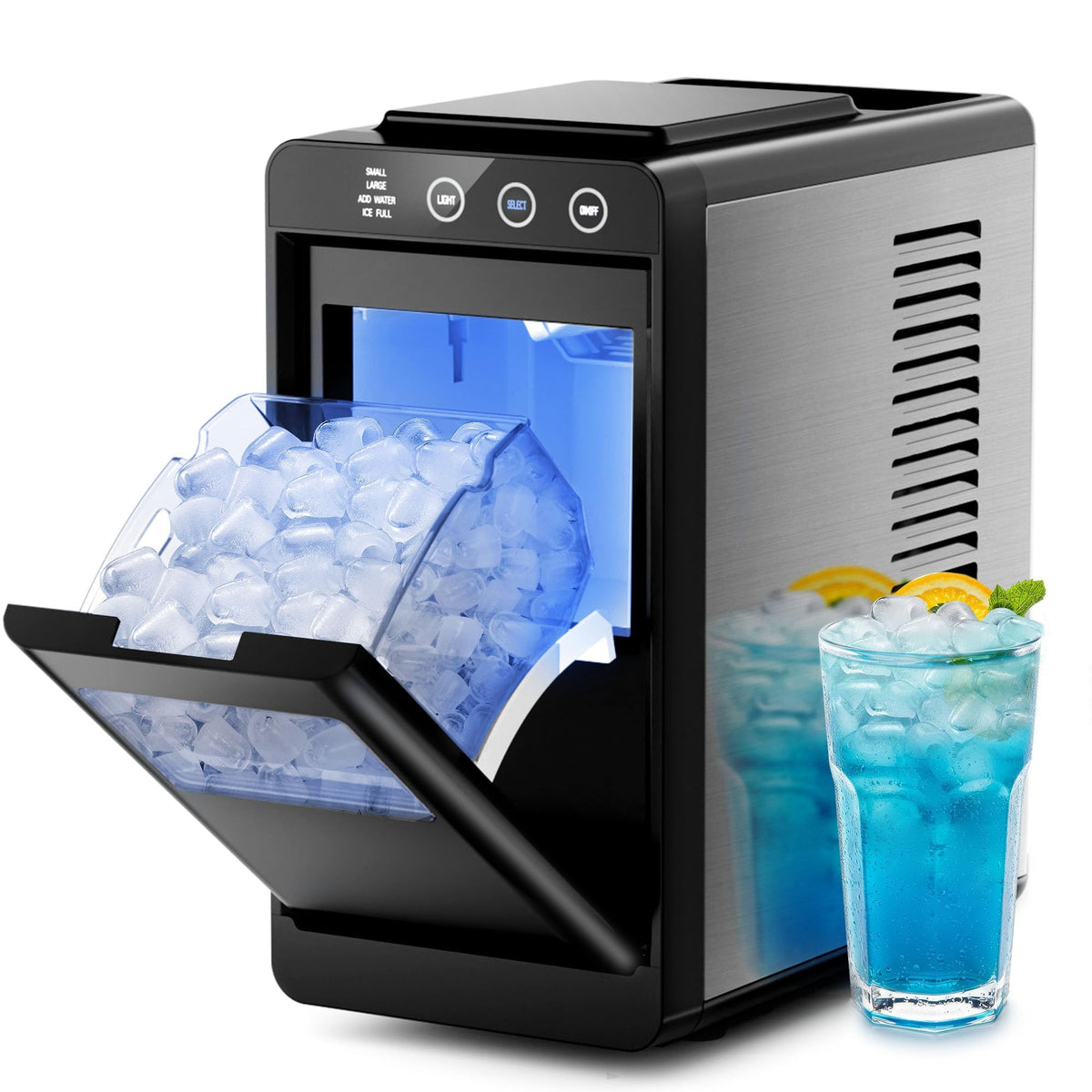 Portable Countertop Ice Maker, 26 lbs/24H, Self-Cleaning, Black S139346
