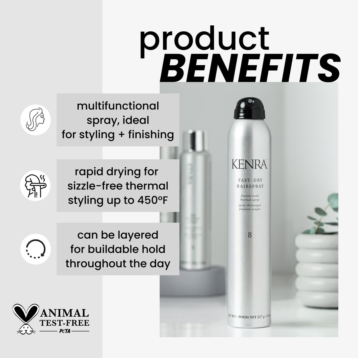 Fast Dry Hairspray Flexible Hold Thermal Spray O3389