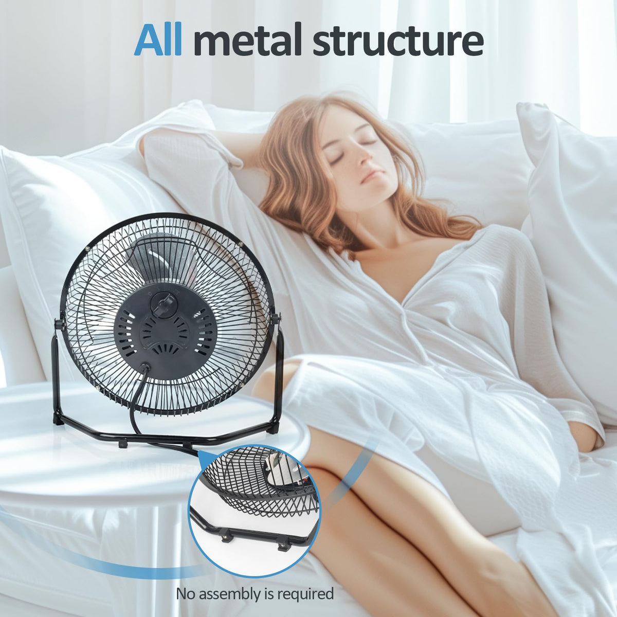 9 Inch Portable Metal Floor Fan N1374