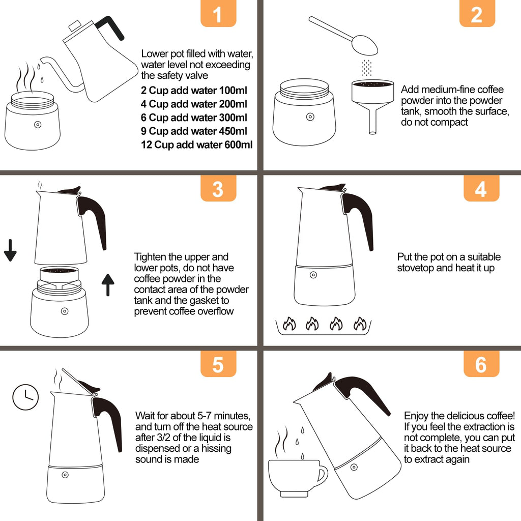 12 Cup Stainless Steel Moka Pot F8623