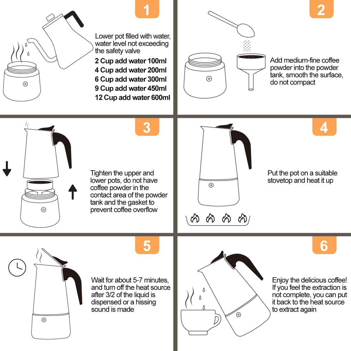 12 Cup Stainless Steel Moka Pot F8623