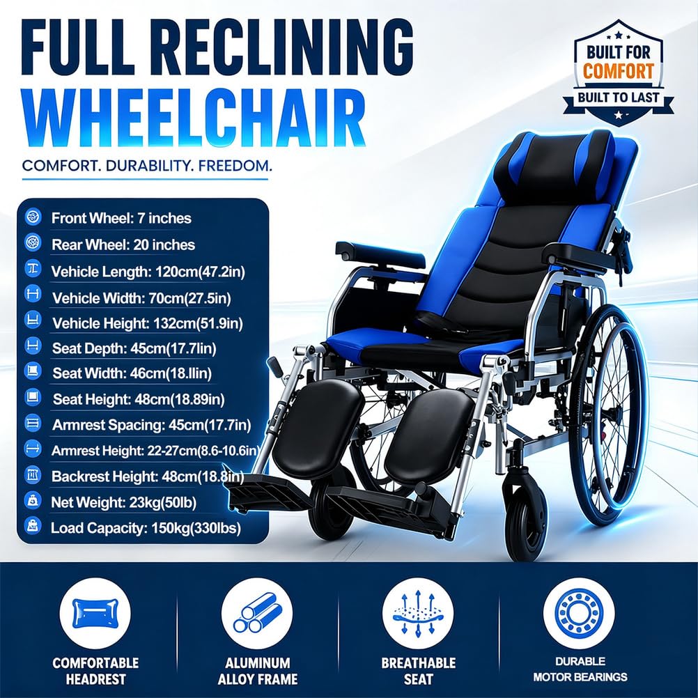 Reclining Wheelchairs with Elevating Leg Rests W785