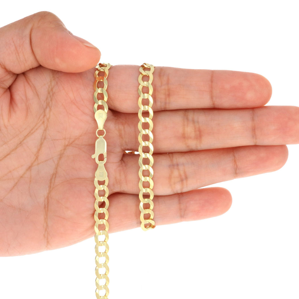 10k Yellow Gold Cuban Curb Link Chain Necklace F2725