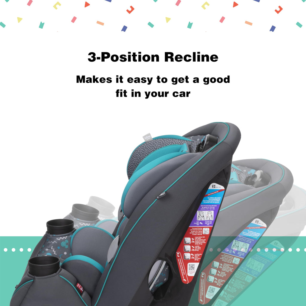 Convertible Car Seat, Rear Facing 5-40 pounds, Forward Facing 30-65 pounds, Booster 40-100 lbs Q45060