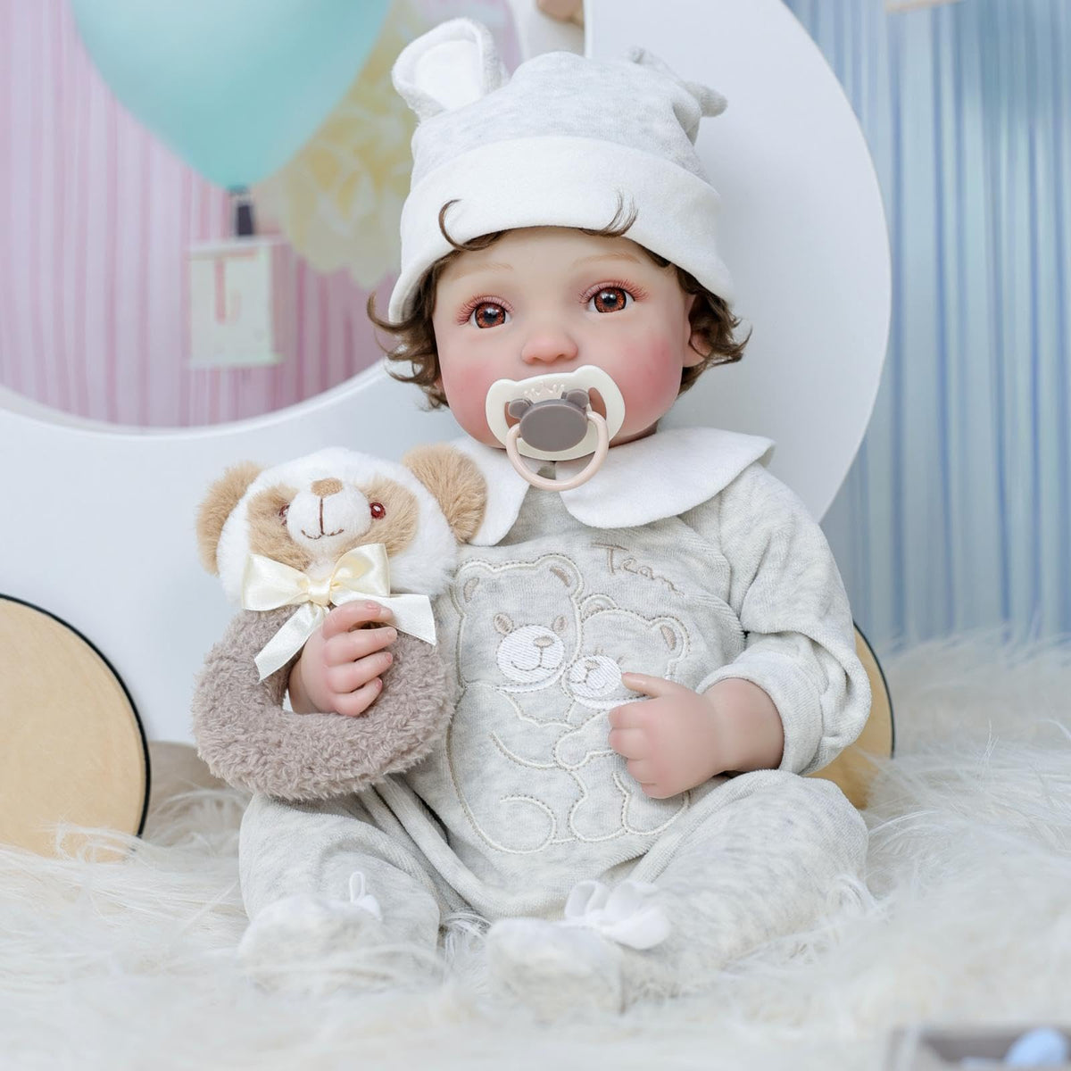 20-Inch Realistic Reborn Baby Doll with Hand-Rooted Hair M723
