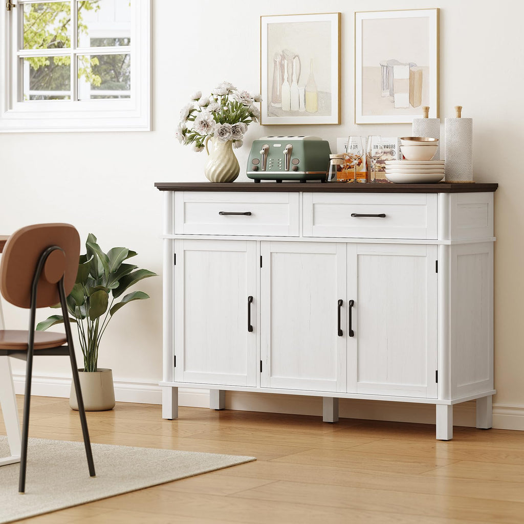 48 Inch Off White Buffet Cabinet with Storage B217945