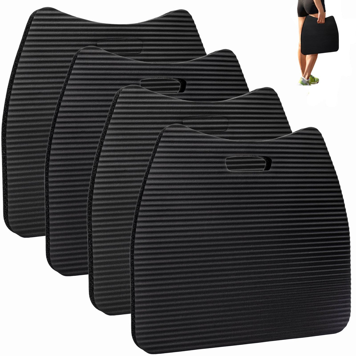4 Pack Waterproof Portable Foam Stadium Seat Cushion with Handle A90459