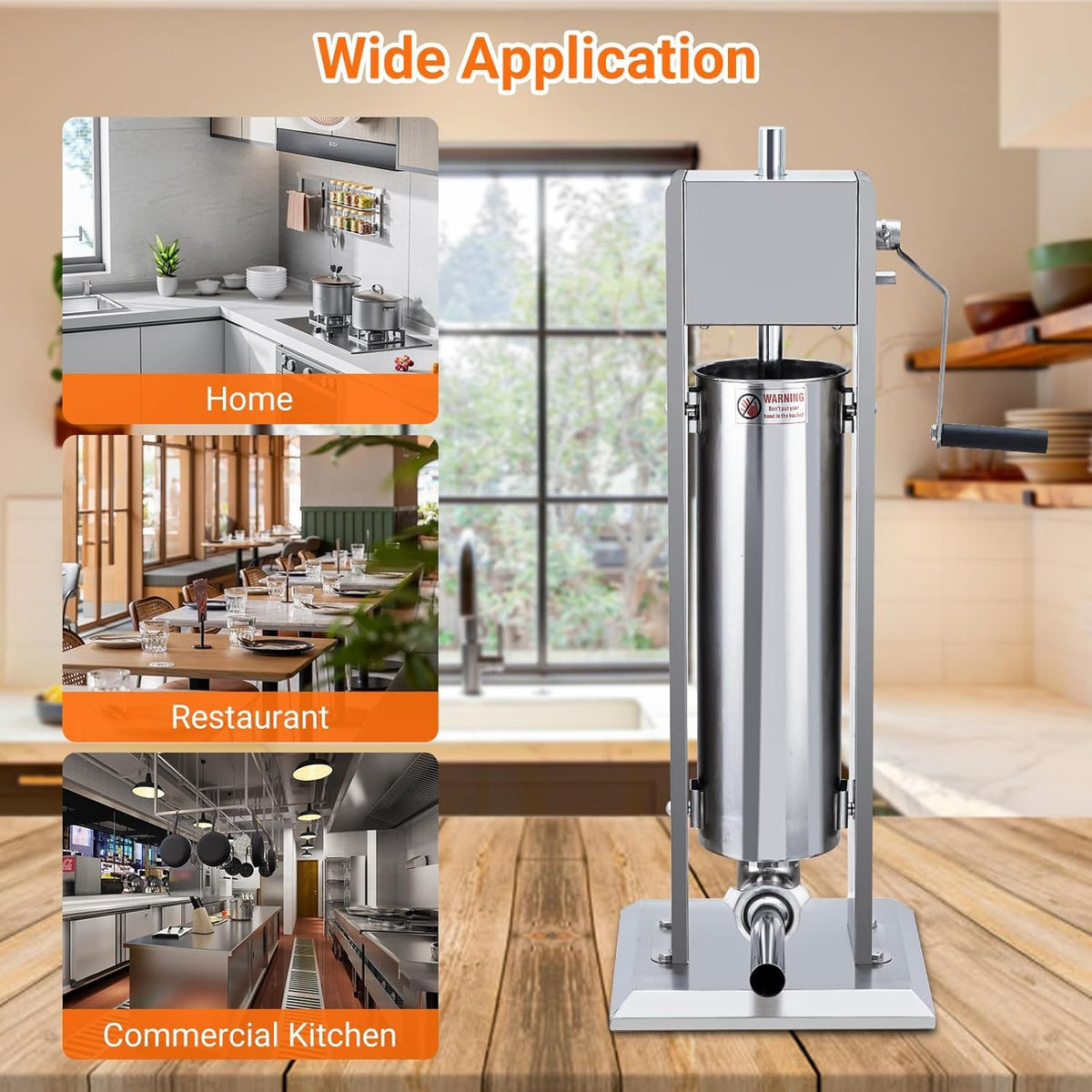 15L Sausage Stuffer with 5 Stainless Steel Tubes J247148