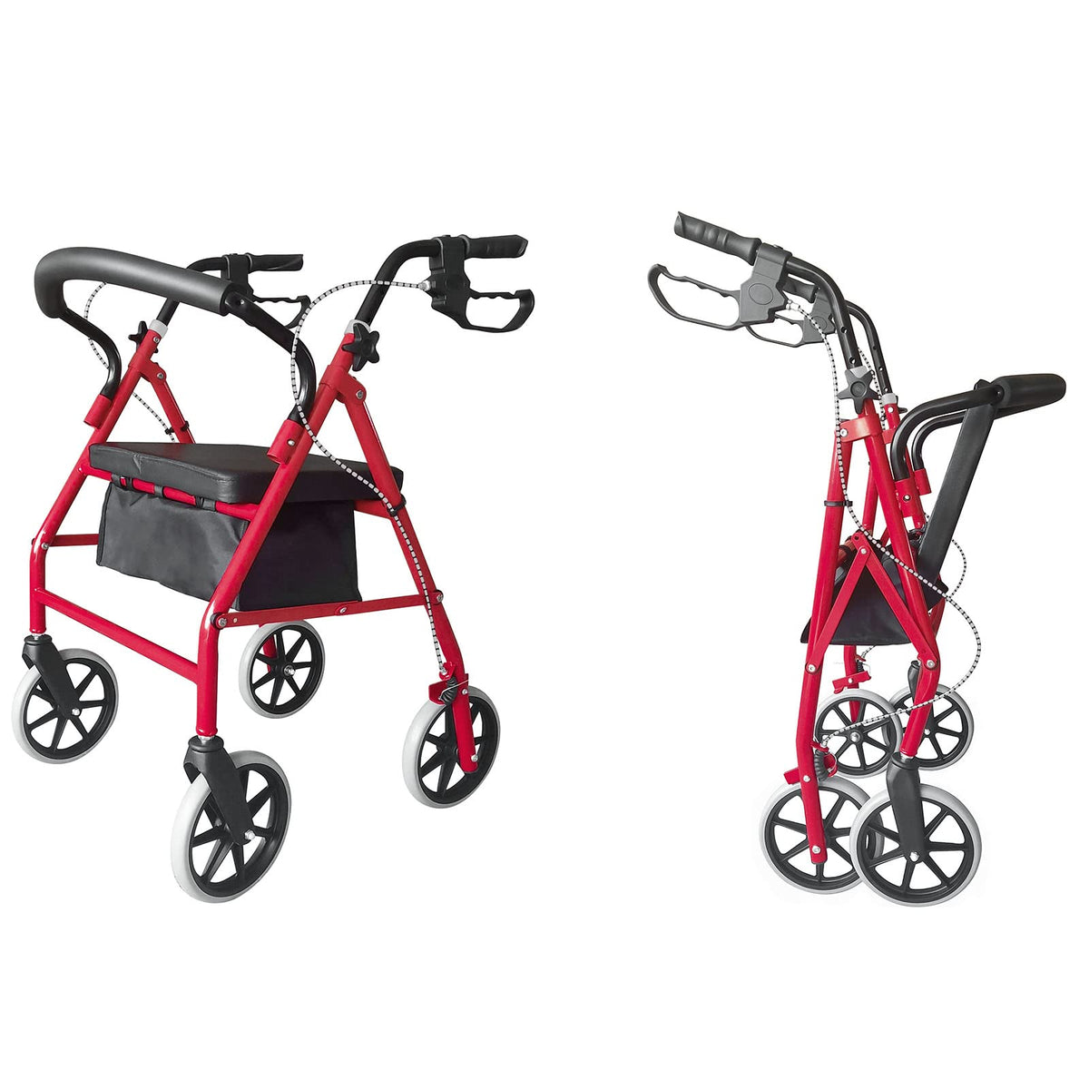 Height Adjustable Rolling Walker with Wheels and Seat J807