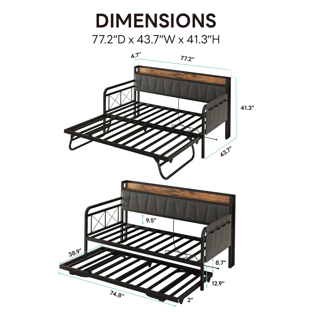Twin Daybed with Trundle H414897