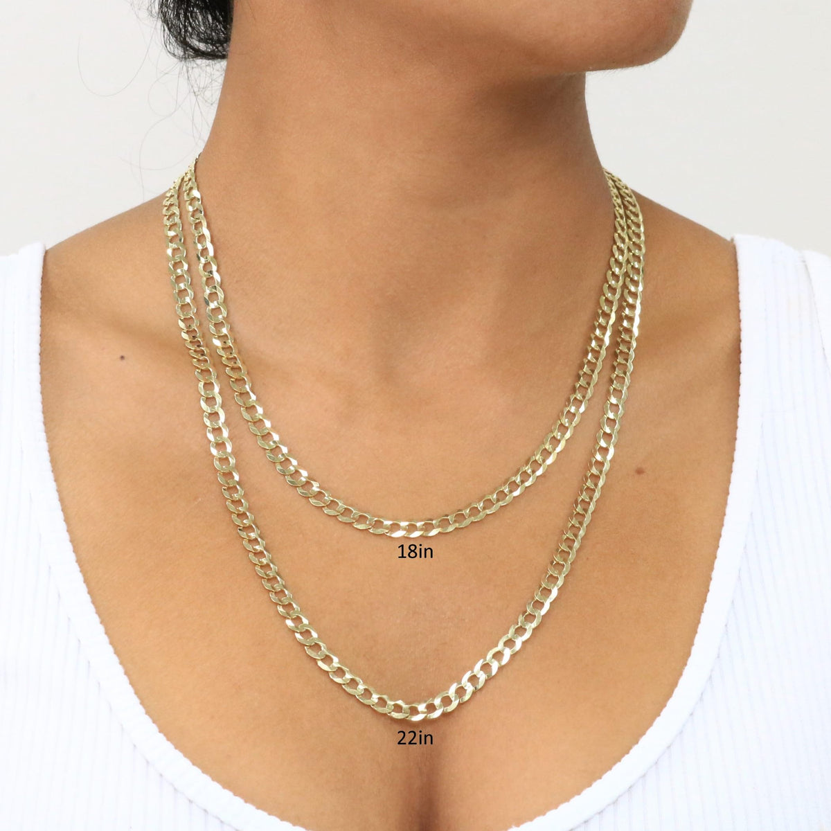 10k Yellow Gold Cuban Curb Link Chain Necklace F2725