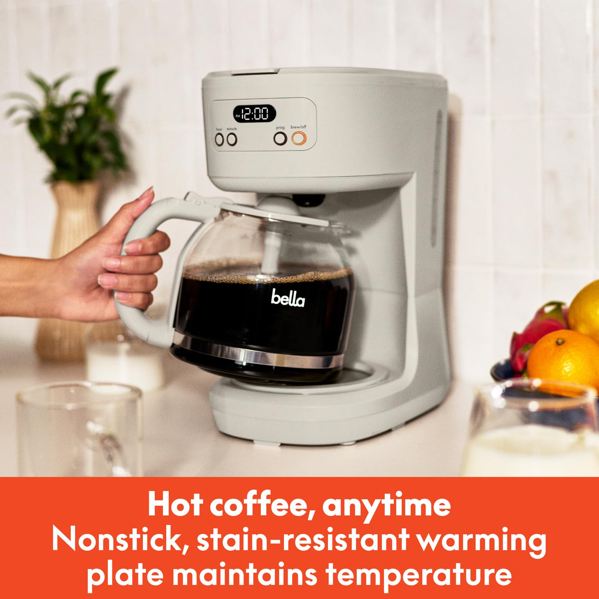 12-Cup Programmable Coffee Maker with Glass Carafe D462413
