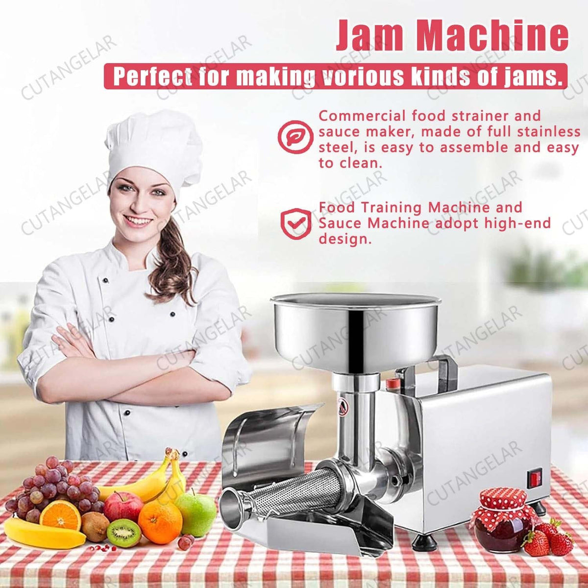 Commercial Grade Electric Sauce Machine 450W with Large Hopper U74696
