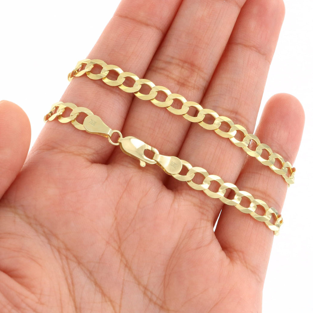 10k Yellow Gold Cuban Curb Link Chain Necklace F2725
